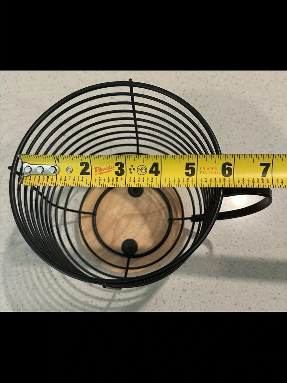 Black Wire Fruit Basket with Wood Base - Stylish Kitchen Organizer